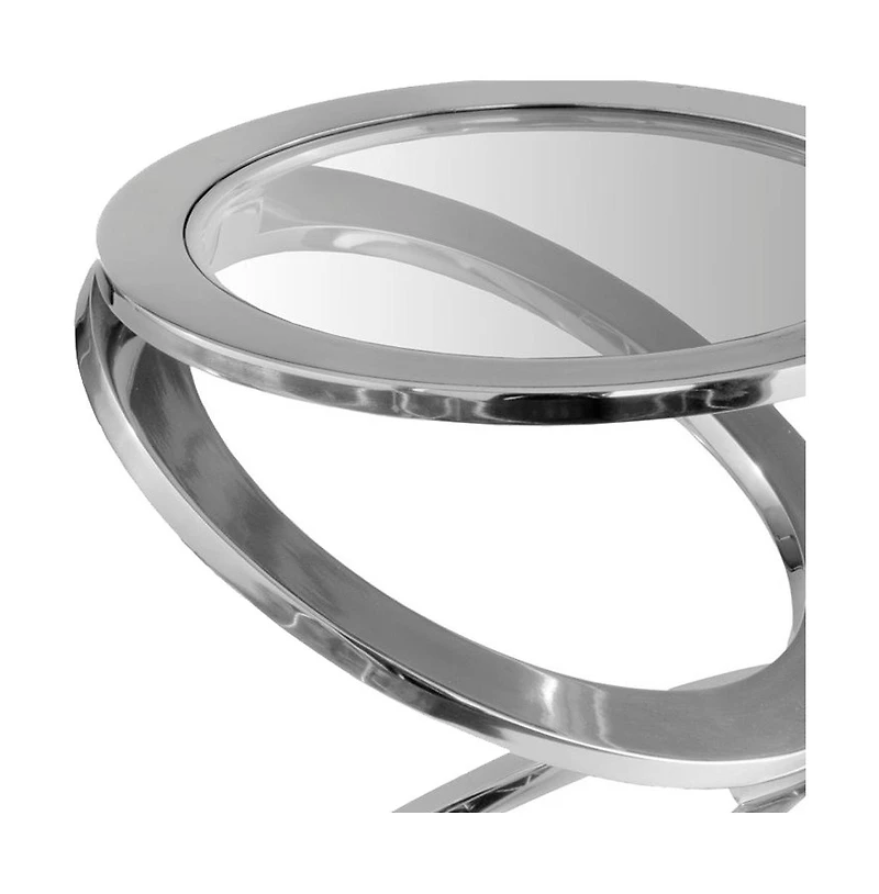 Minimalist Glass Round End Table – Perfect for Living Room or Bedroom