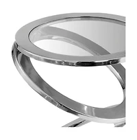 Minimalist Glass Round End Table – Perfect for Living Room or Bedroom