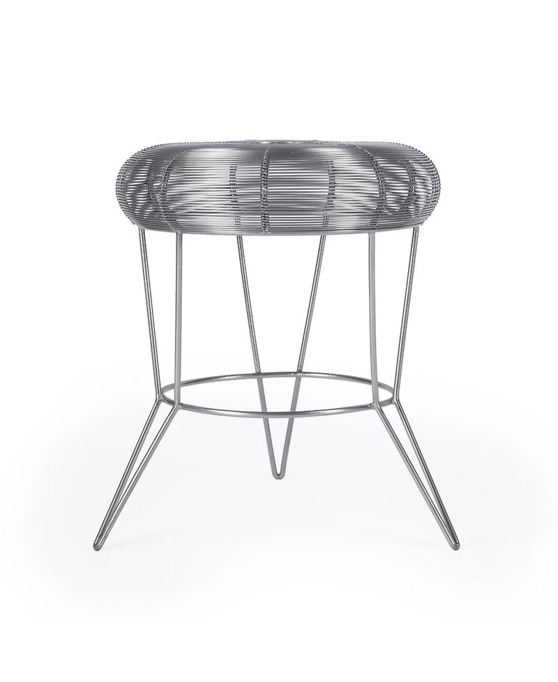Contemporary Round Top End Table with Wire Base for Living Room