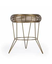 Contemporary Round Top End Table with Wire Base for Living Room