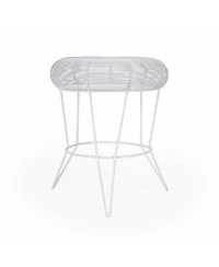 Contemporary Round Top End Table with Wire Base for Living Room