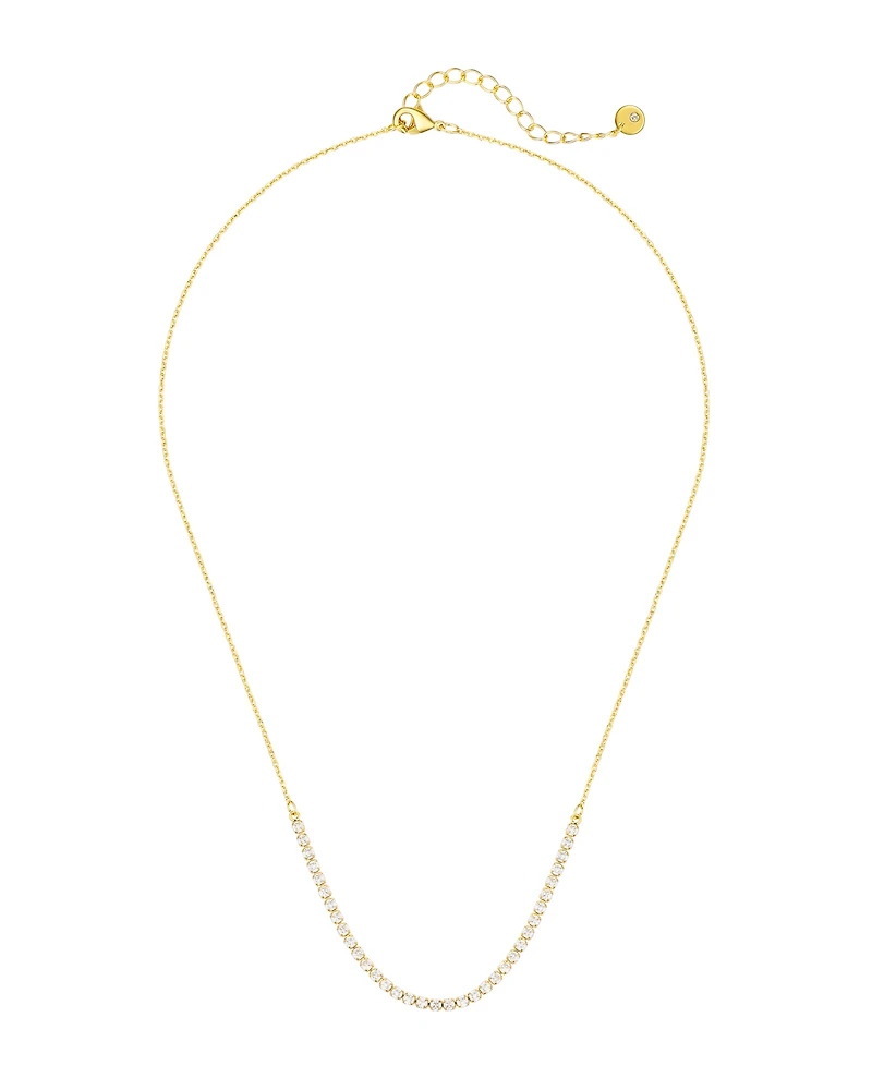 Unwritten Cubic Zirconia Tennis Paperclip Oval Carabiner Layered Necklace Set