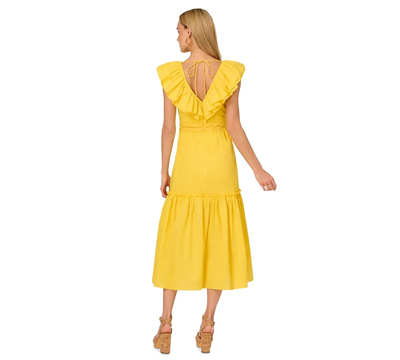 Adrianna by Adrianna Papell Women's Ruffle Midi Dress