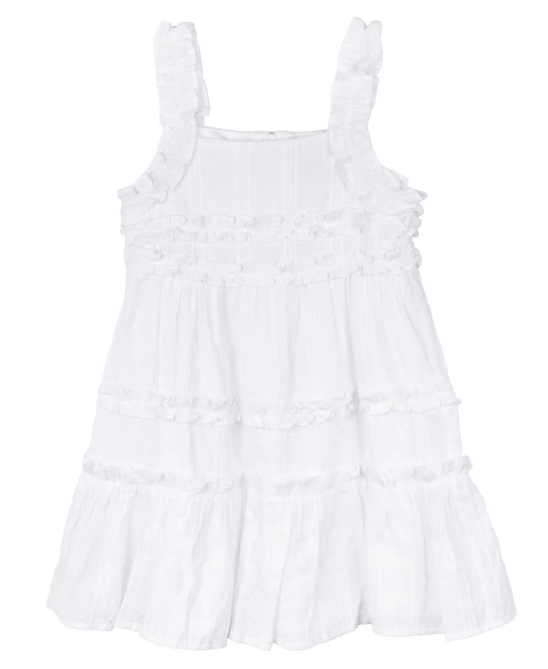 Rare Editions Toddler and Little Girls Clip-Dot Shadow Strip Dress