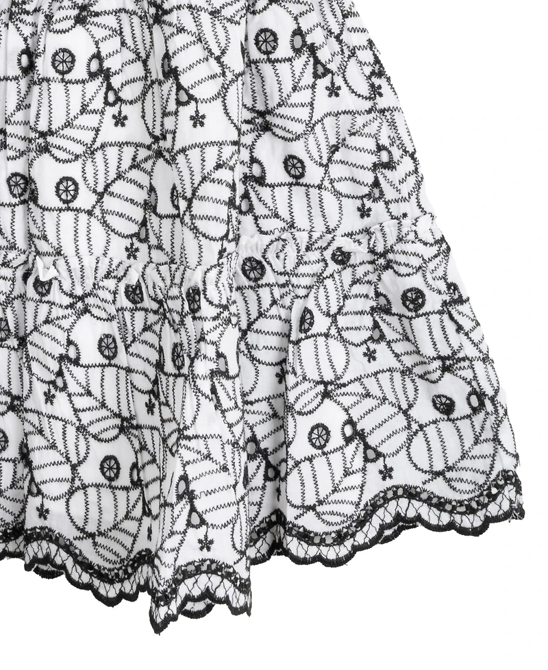 Rare Editions Big Girls Enlarged Leaf Eyelet Dress