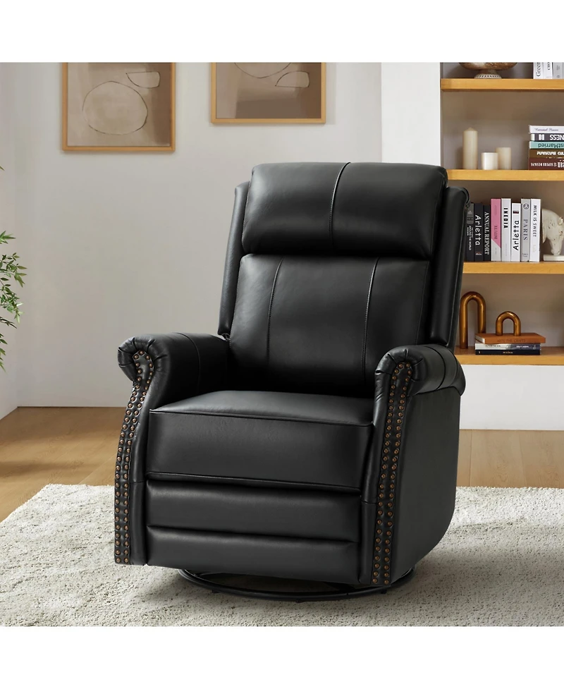 Osvaldo 30.5" Wide Genuine Leather Manual Recliner