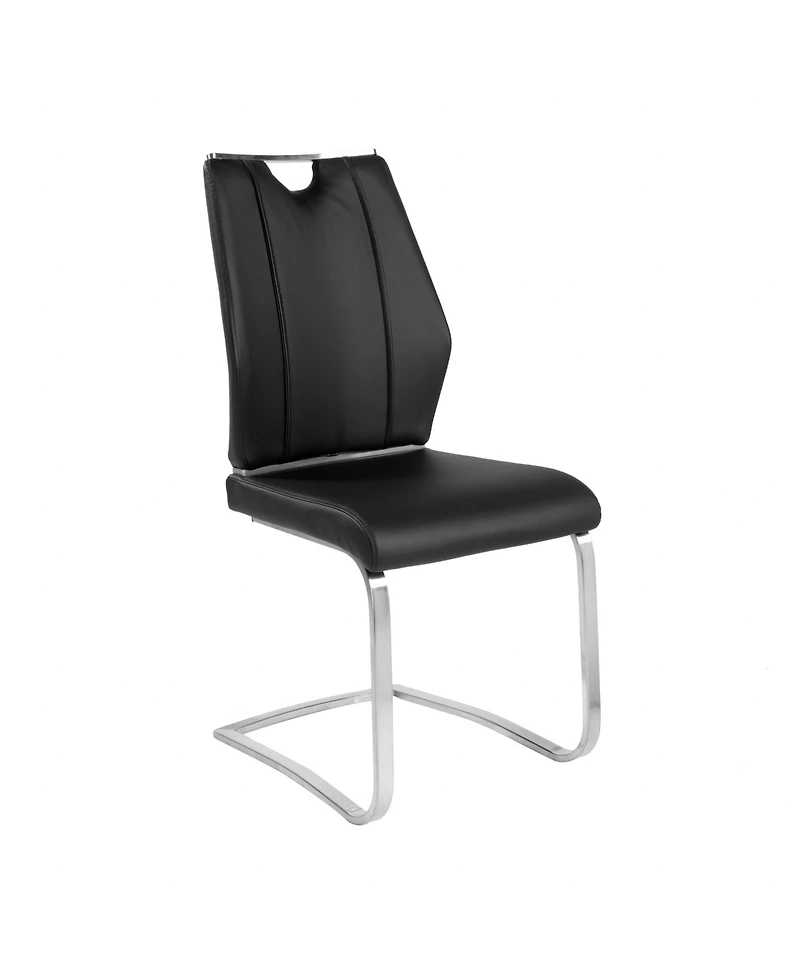 Set of Two Faux Leather Cantilever Chairs for Modern Home and Office Seating