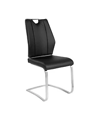 Set of Two Faux Leather Cantilever Chairs for Modern Home and Office Seating