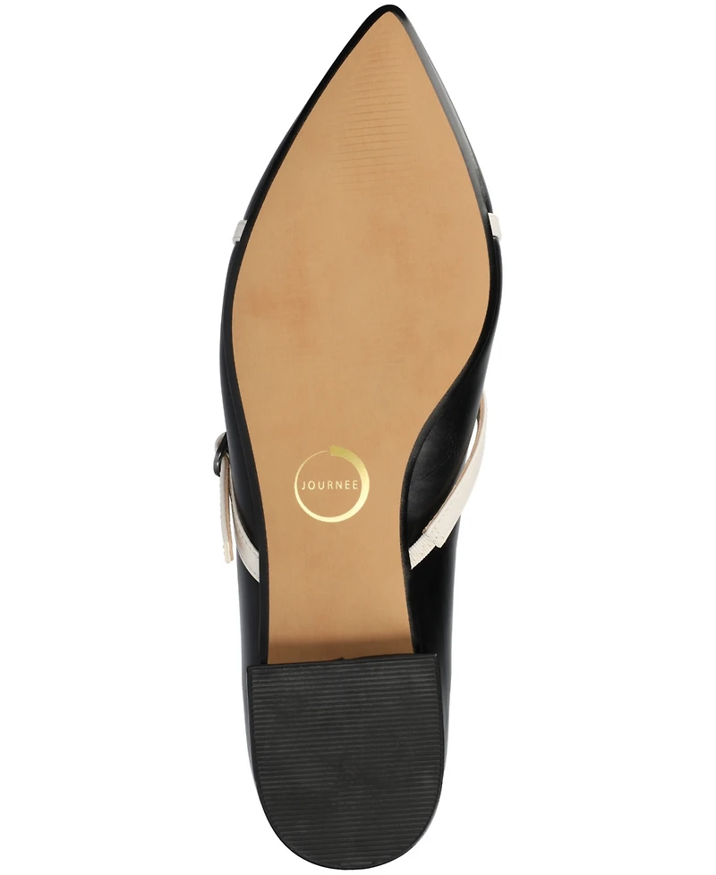 Journee Collection Women's Camby Crisscross Strap Pointed Toe Flats