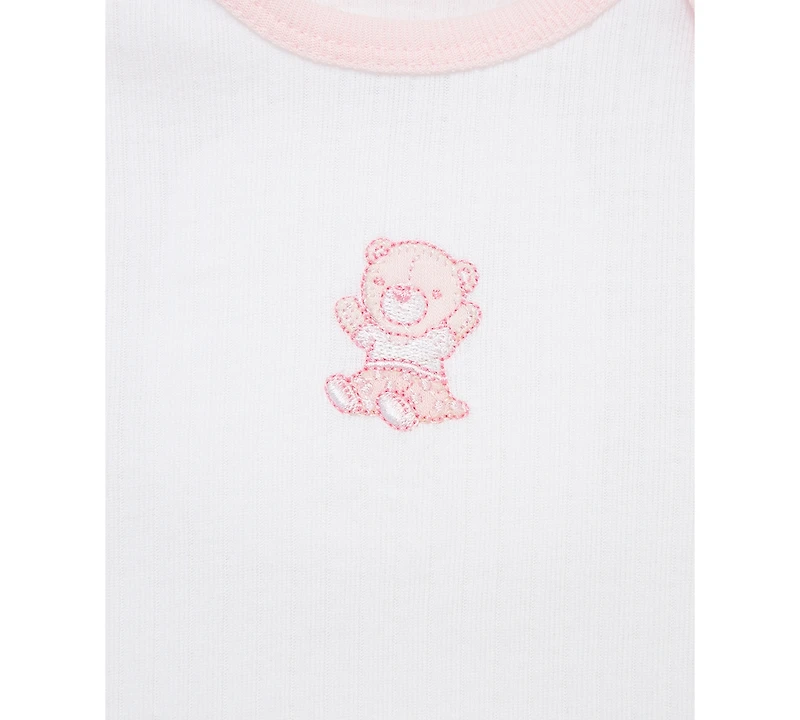 Little Me Baby Girls Cotton Bears Bodysuits & Pants, 5 Piece Set