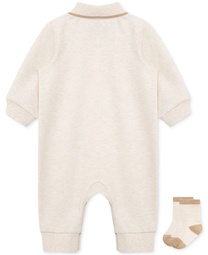Little Me Baby Boys Safari Coverall & Socks, 2 Piece Set