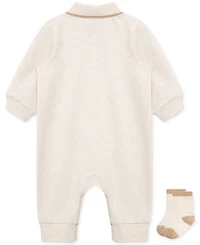 Little Me Baby Boys Safari Coverall & Socks, 2 Piece Set