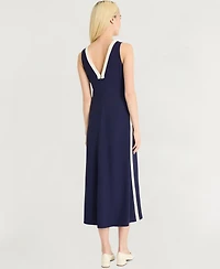 Luxely Women's V-Neck Midi Dress