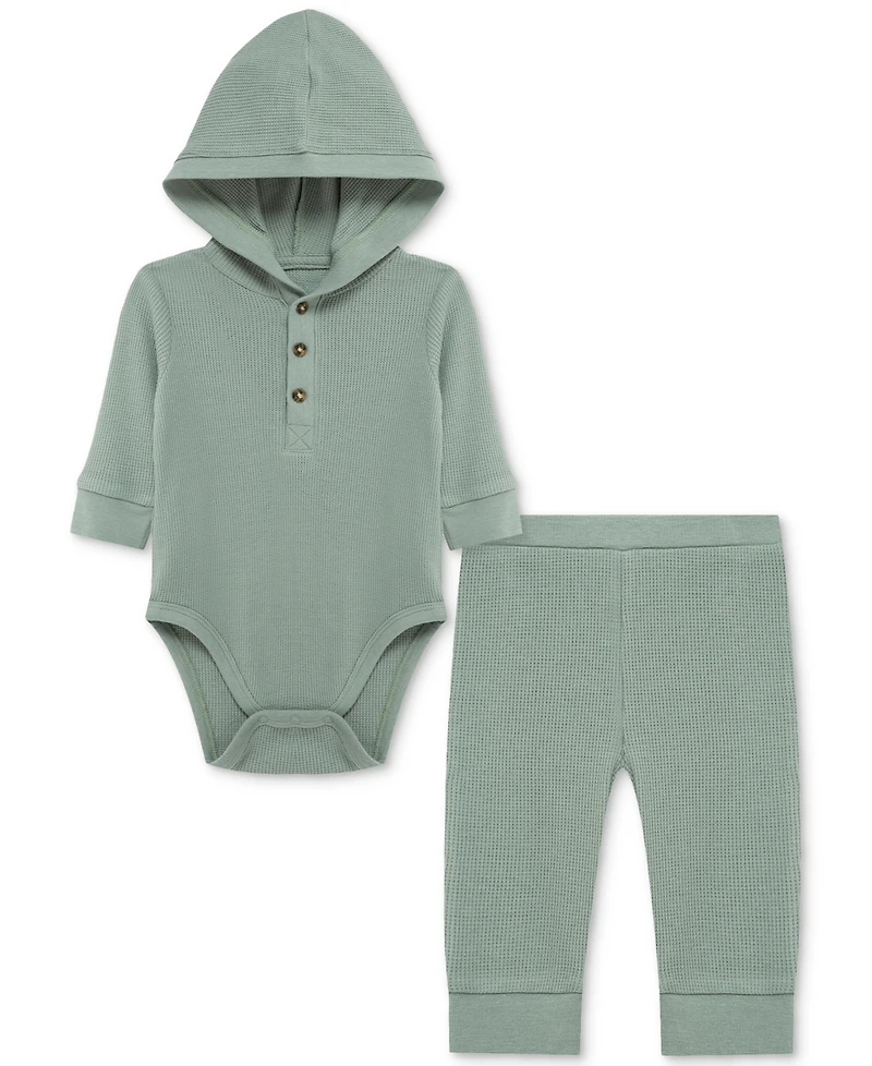 Little Me Baby Hooded Bodysuit & Pants, 2 Piece Set