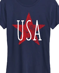 Hybrid Apparel Plus Americana Usa Star Graphic Crew Neck T-Shirt