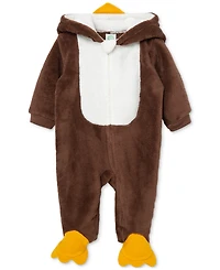 Little Me Baby Turkey Minky Fleece Footed Coverall