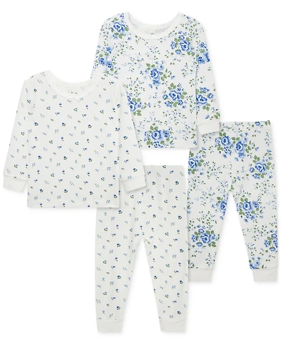 Little Me Baby Girls Toile Pajamas, 4 Piece Set