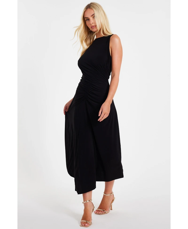 Quiz Women's Ity Ruched Detail Midi Dress