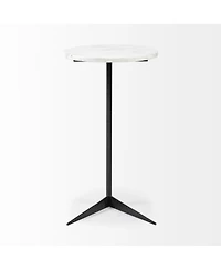 Luxurious Round Marble End Table with Sleek Metal Base