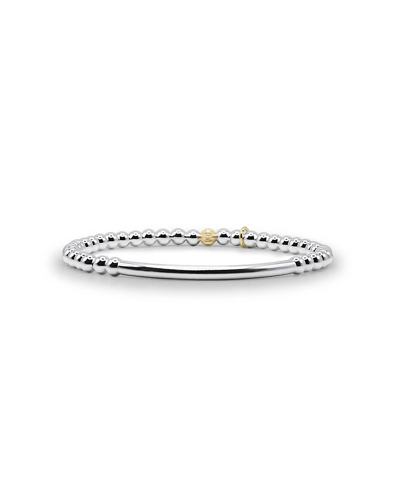 4mm Sterling Silver Ball and Tube Stretch Bracelet