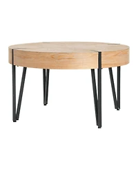 Creative Co-op 31.7" Wood Astoria Round Side Coffee Table