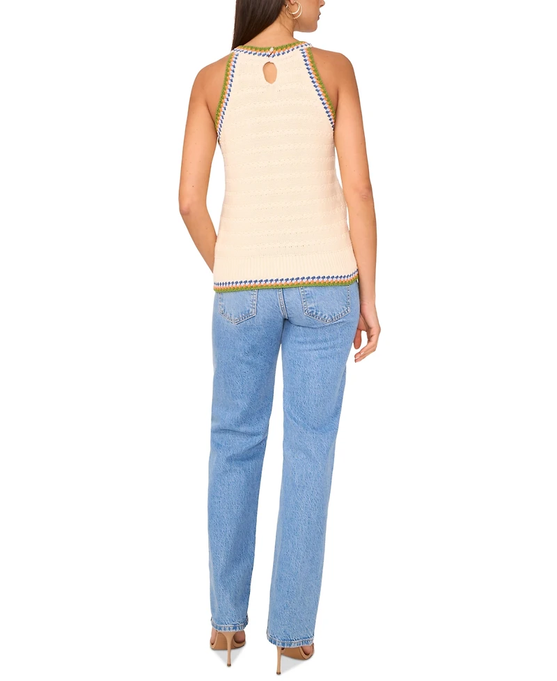 Vince Camuto Women's Pointelle Cotton Halter Top