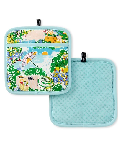 kate spade new york Spring Garden Pot Holder Set, 8" x 8"