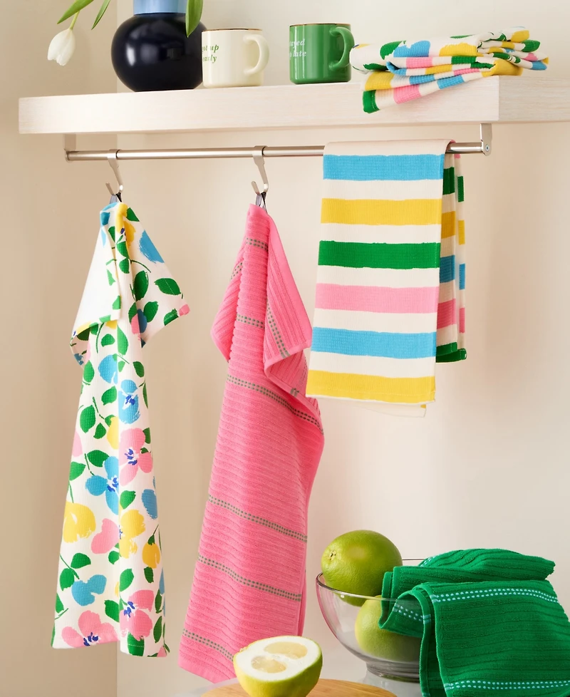 kate spade new york Painterly Bouquet Cotton Kitchen Towel Set, 17" x 28"