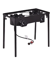 150000 Btu Double Burner Outdoor Stove Bbq Grill