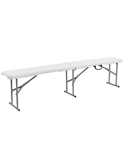 6 Feet Portable Picnic Folding Bench 550 lbs Limited with Carrying Handle