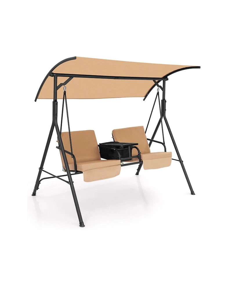 Porch Swing Chair with Adjustable Canopy