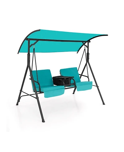 Porch Swing Chair with Adjustable Canopy