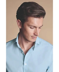 Charles Tyrwhitt Men's Non-Iron Stretch Twill Slim Fit Shirt Single Cuff