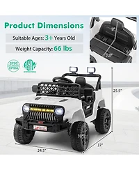 12V Kids Ride on Truck Car with Parental Remote and Music Player