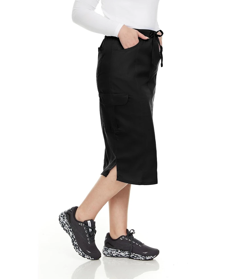 Medichic Women's Professional Stretch Five Pocket 'Debra' Scrub Skirt Scrubs, Wine, Large