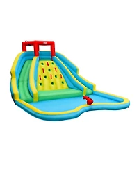 Inflatable Water Park Bounce House with Double Slide and Climbing Wall