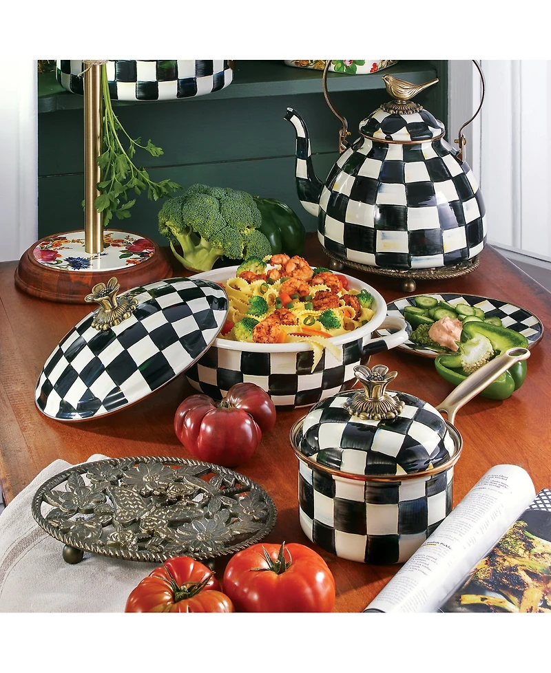 Mackenzie-Childs Courtly Check Enameled 1-Quart Saucepan