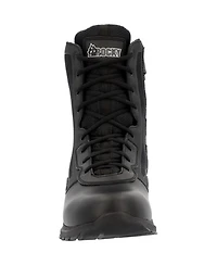 Rocky Men's Cadet 8" Black Side Zip Public Service Boot