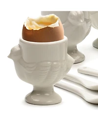 Rsvp International 8-Piece Porcelain Egg Cups and Spoon Set