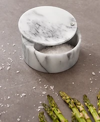 Rsvp International 5 Ounce Marble Salt Box with Hinged Lid