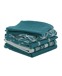 Design Imports Assorted Everyday Cotton Dishtowel and Dishcloth, Set of 5
