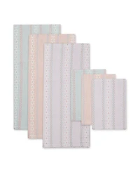 Design Imports Assorted Daisy Dobby Cotton Dishtowel and Dishcloth, Set of 6