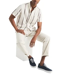 Nautica Men's Short Sleeve Striped Button-Down Shirt