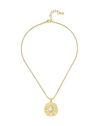 Robert Lee Morris Soho Faux Cultivated Pearl Textured Coin Pendant Necklace