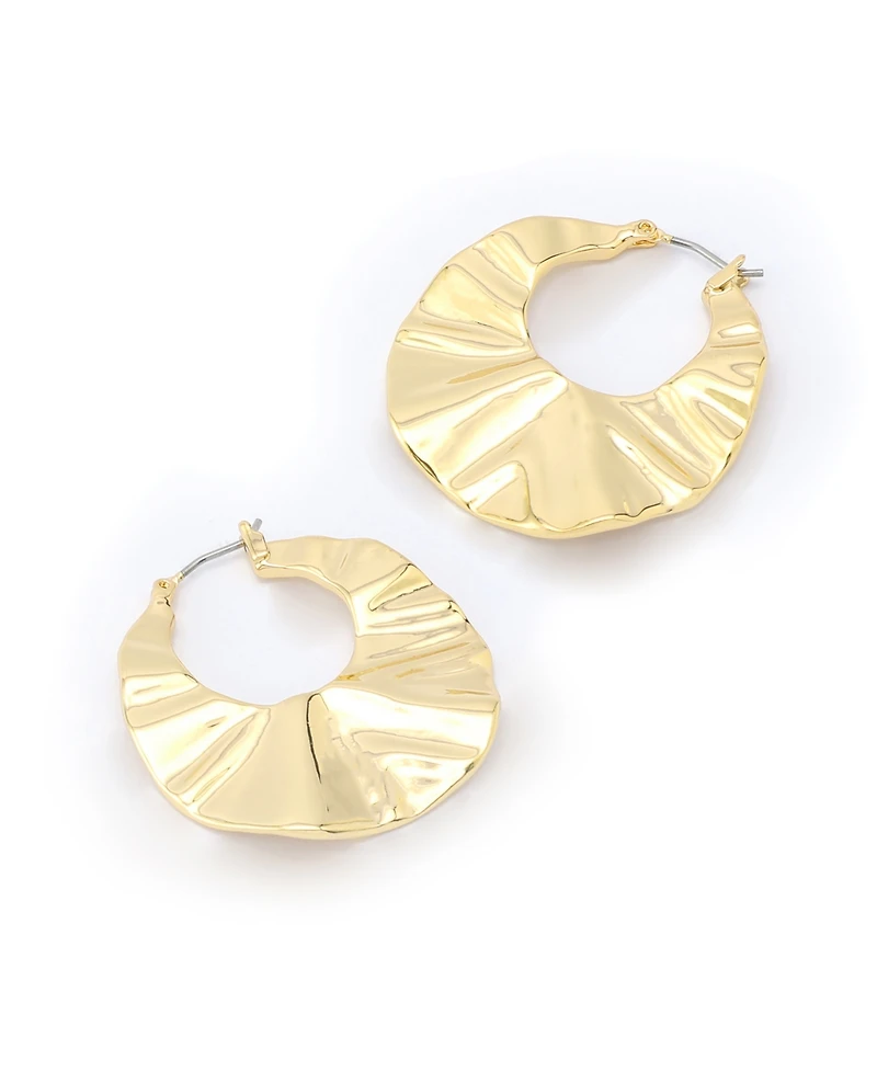 Robert Lee Morris Soho Gold Textured Hoop Earrings