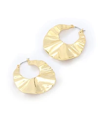 Robert Lee Morris Soho Gold Textured Hoop Earrings