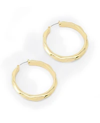 Robert Lee Morris Soho Gold Thin Textured Hoop Earrings