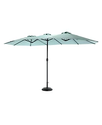 Mondawe 14.8 Ft Double Sided Outdoor Umbrella Rectangular Large with Crank