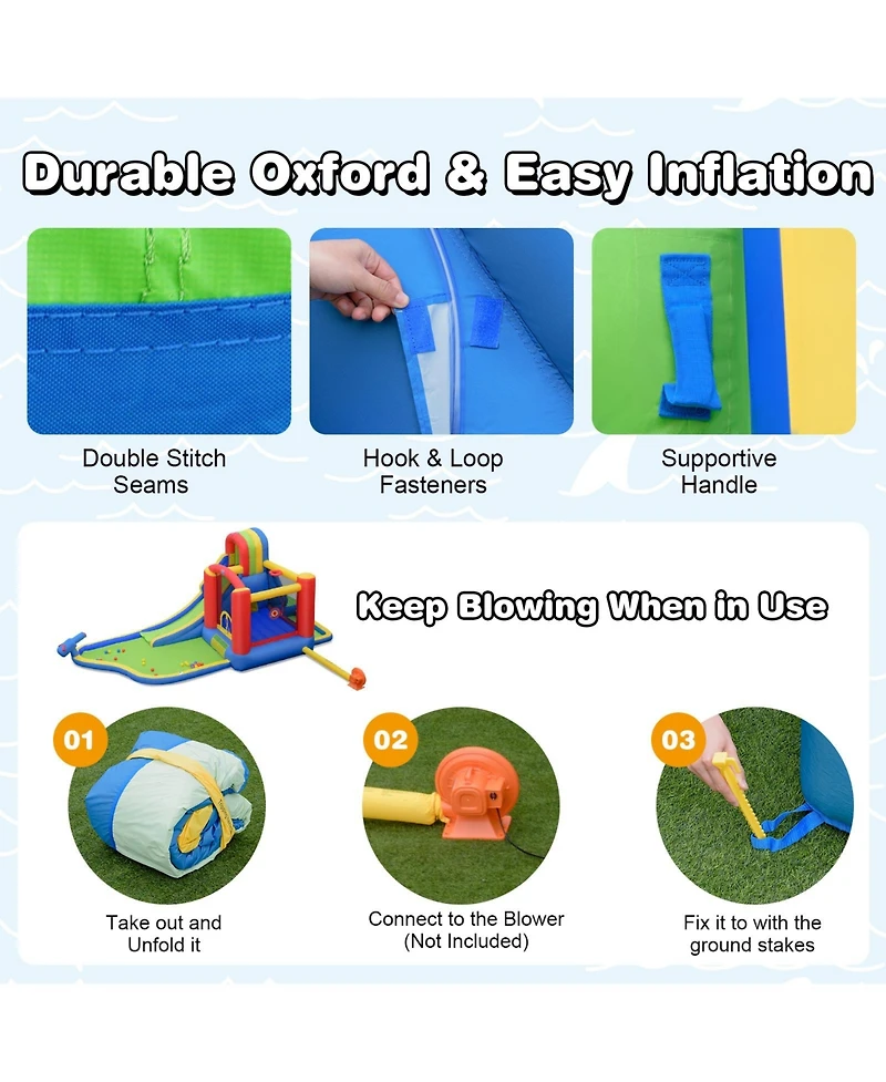 Inflatable Kid Bounce House Slide Climbing Splash Park Pool Jumping Castle