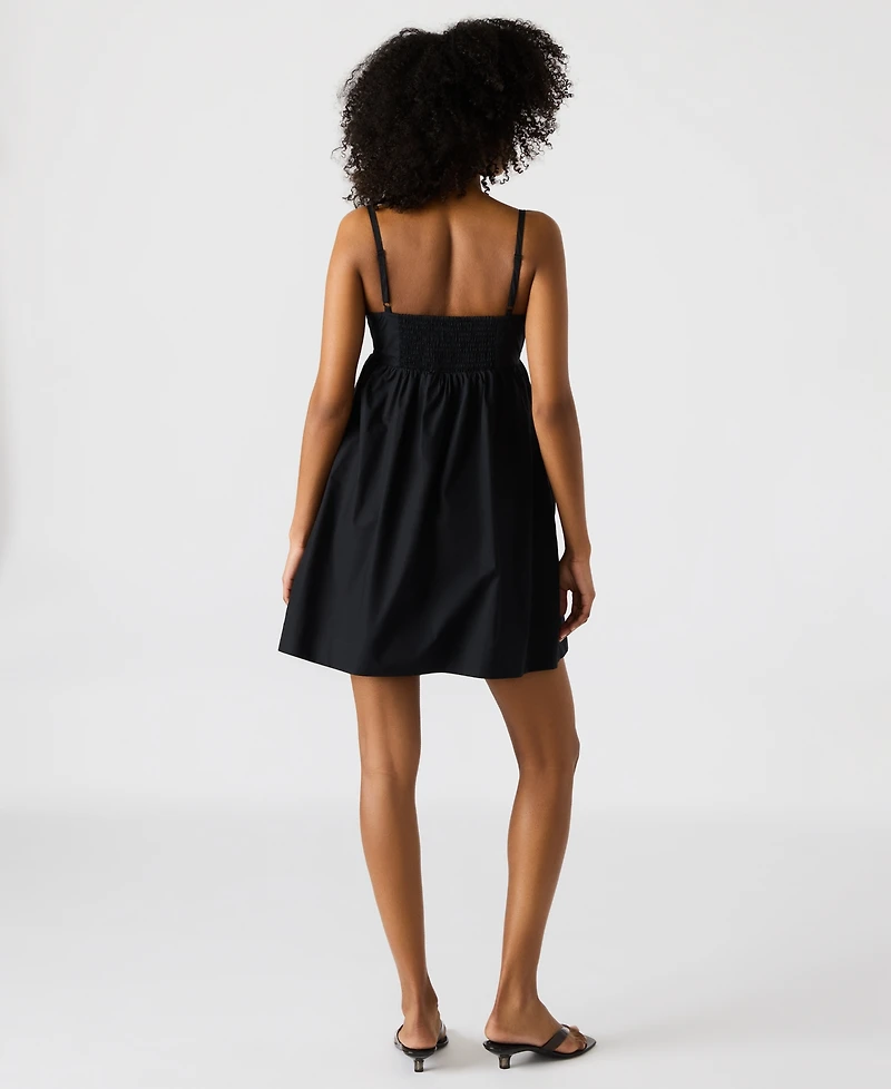 Steve Madden Women's Meadow Sleeveless Cotton Fit & Flare Mini Dress